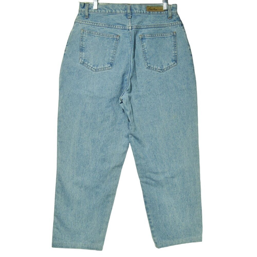 VTG 90s BARREL 10 High Waist Blue Jeans Crop Light Wash Mom Tapered Relaxed - Picture 4 of 9